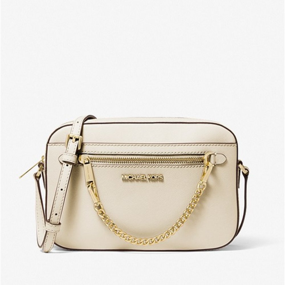 Like new ! MICHAEL MICHAEL KORS Jet Set Large Saffiano Leather Crossbody Bag